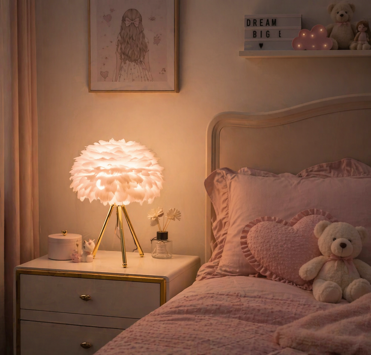 Lunara  Feather Glow Table Lamp