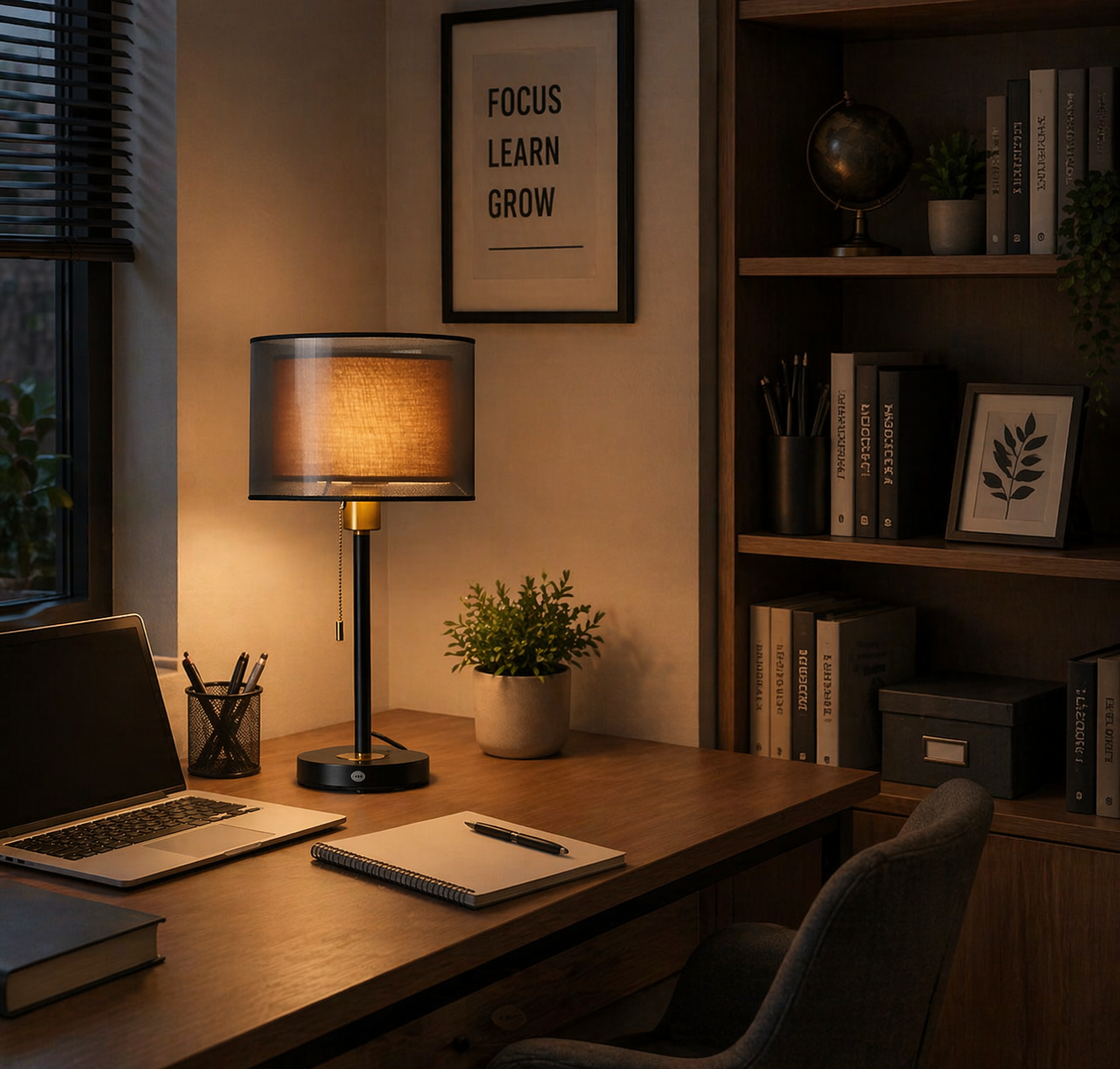 Serenya  Soft Light Table Lamp with Fabric Shade
