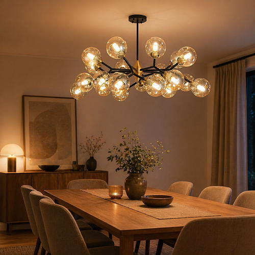 Virello  Modern Pendant Ceiling Light with Smoked Glass