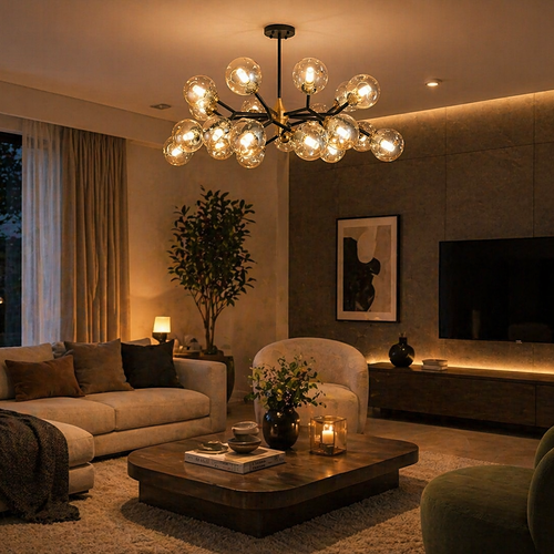 Virello  Modern Pendant Ceiling Light with Smoked Glass